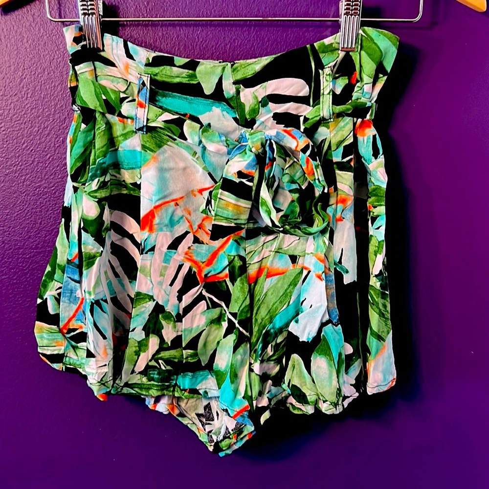 Jurassic World floral culotte, tie waist shorts